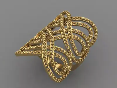 Vintage Womens Diamond Ring Women Rings 3dmodels 3D print model 3D print model 4