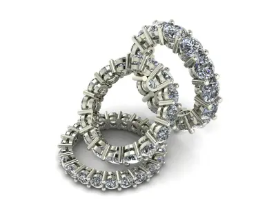3 Diamond eternity bands  3D print model