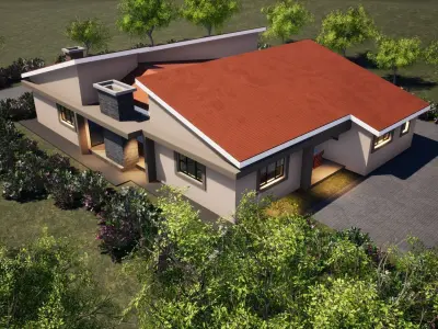 Three Bedroom Low-poly 3D model