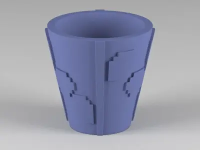 miniature flower pot 09 3D print model