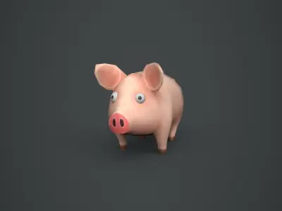 Pig Stylized Low-poly 3D model