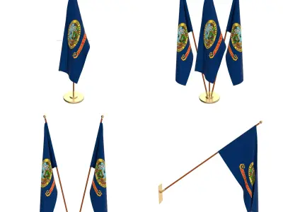 Idaho Flag Pack 3D model