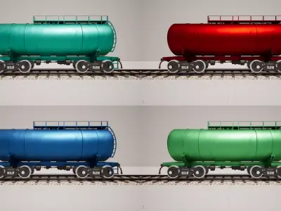 Animated game-ready TankcarV4 Low-poly 3D model