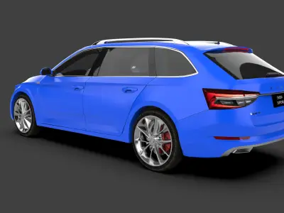 Skoda Superb 2019 Estate Sportline Exterior-Interior 3D model