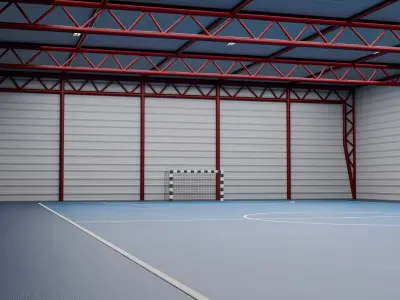 Realistic Futsal Court 3D Model True to Life Dimensions 3D model Low-poly 3D model
