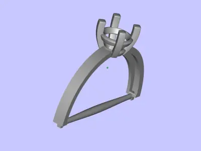Womens Two piece solitaire ring 3D print model