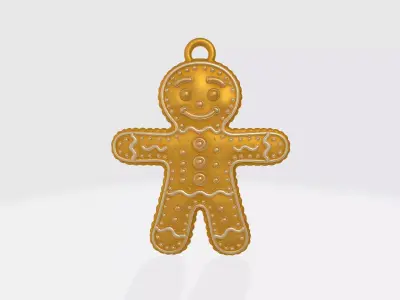Gingerbread Man Ornament Festive Cookie Holiday Decoration 3D print model