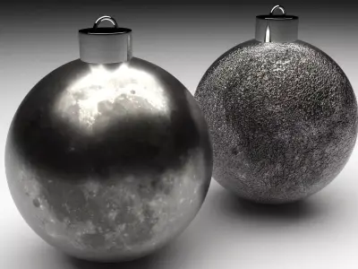 Moon Christmas Balls Set 3D model