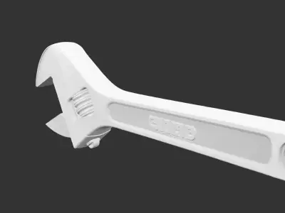 Industrial Wrench Tool for 3D print Low-poly 3D model