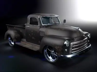 Rat Rod Truck Low-poly 3D model