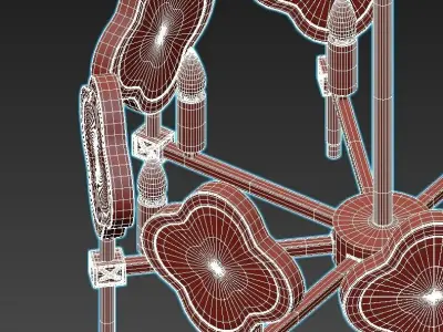 elvira chandelier with gold accents 3D model