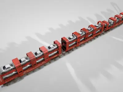 Rail Car Transporter 3D model