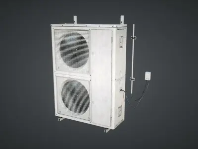 External air conditioner Double Low-poly 3D model