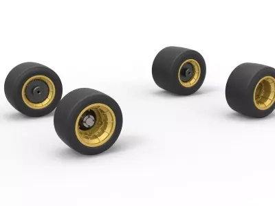 Wheel set of Vintage Asphalt Supermodified Scale 1 to 25 3D print model