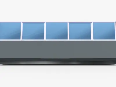 Supermarket Meat Shelve Stand Low-poly 3D model