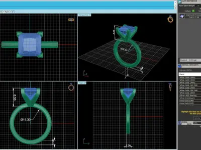 Solitaire Diamond Women Ring 11 3D print model