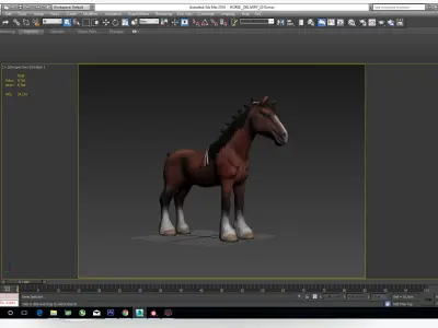 Clydesdale Horse Low Poly Low-poly 3D model