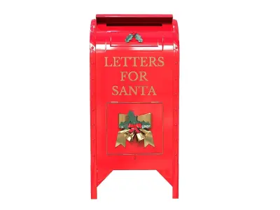 Christmas Mailbox Letters For Santa Low-poly 3D model