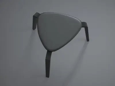 KYRRE stool black Low-poly 3D model