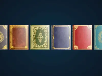 Old vintage books  Free low-poly 3D model