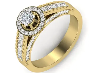 Solitaire Engagement Wedding Ring 3dmodel 3D print model