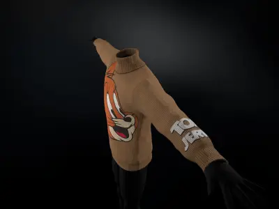 Beige Jerry Turtleneck Low-poly 3D model