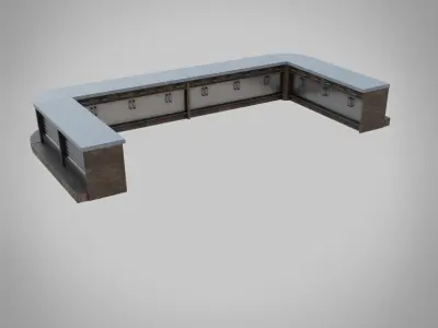 Bar table Low-poly 3D model