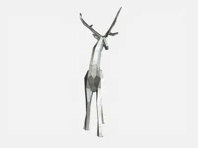 Reindeer 3D print model geometric deer sculpture 3D print model