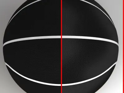 Black basketball ball Low-poly 3D model