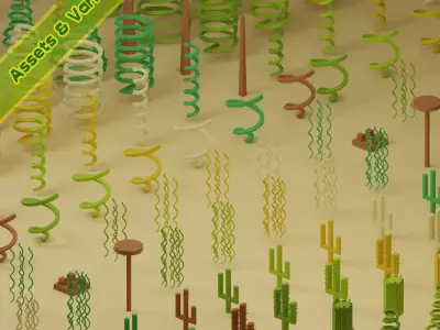 Low Poly Trees Collection - 25 trees pack 4 Low-poly 3D model