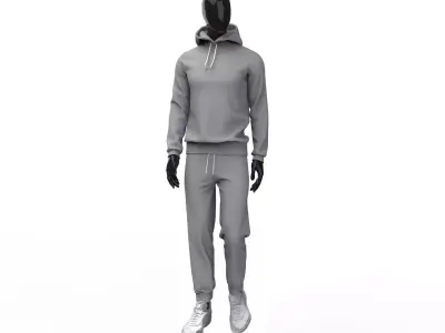 Men tracksuit sport clothing hoodie sweatpants 3D model