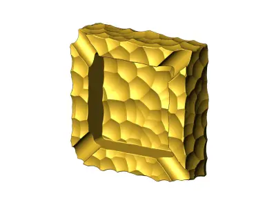 Square hammered ashtray bowl 3D print model