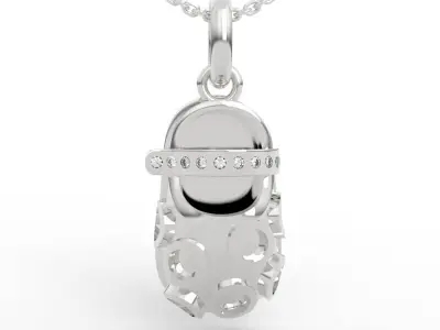 Baby Shoe Charm Necklace  3D print model