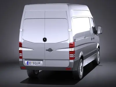 Mercedes Sprinter II van short high VRAY 3D model
