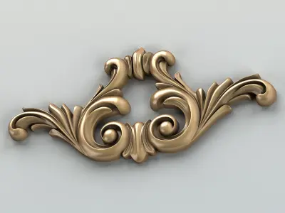 Carved decor horizontal 003 3D model