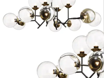 12 Light Black Chandelier 3D model