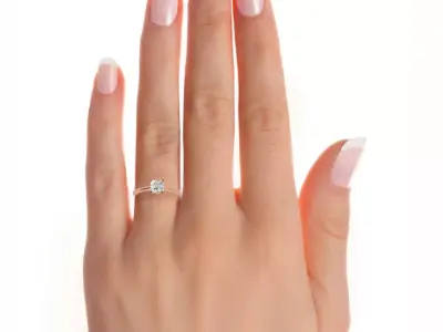 The Timeless Solitaire Asscher Emerald Cut Engagement Ring 3D print model