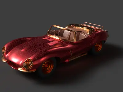 Red vintage car   3D model