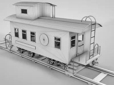 Western Caboose Wagon 3D model