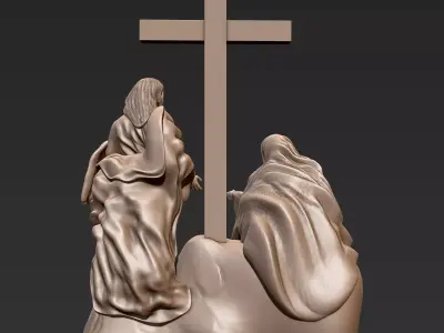 Jesus and Mary at the Cross 3D print model