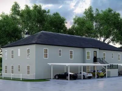 American House 3D Model Modern Suburban Family Home 3D model