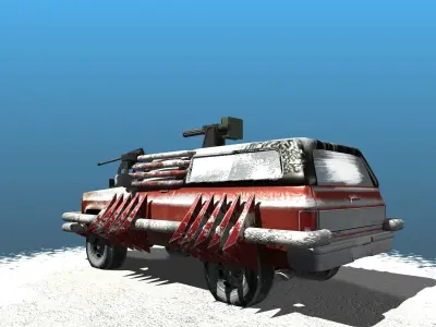 Offroad battle car 01 Low-poly 3D model