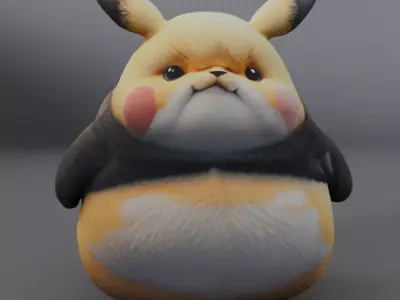fat pikachu 3D model
