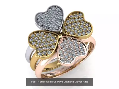 Clover Ring collection free 3D Model Pack