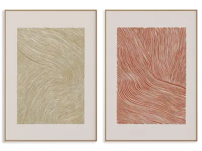 Abstract Painting Frame set 3D model 248