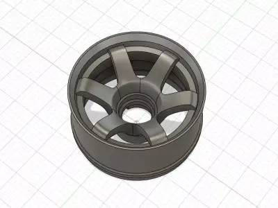 TE37 style 22mm BMR-X wheels 3 offsets 3D print model