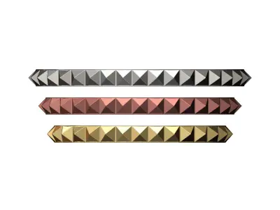 Pyramids studs cuff bracelet 3D print model