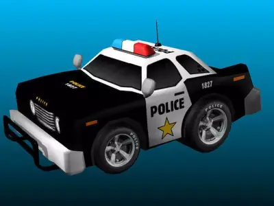 Cartoon Police Car Low-poly 3D model