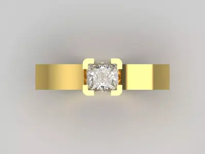 Long Ring Prince Solitaire STL 3D gold jewelry Ring model sr0039 3D print model