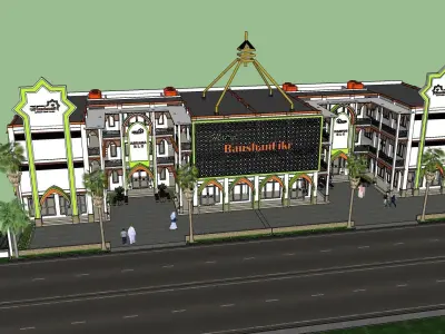 school building Low-poly 3D model